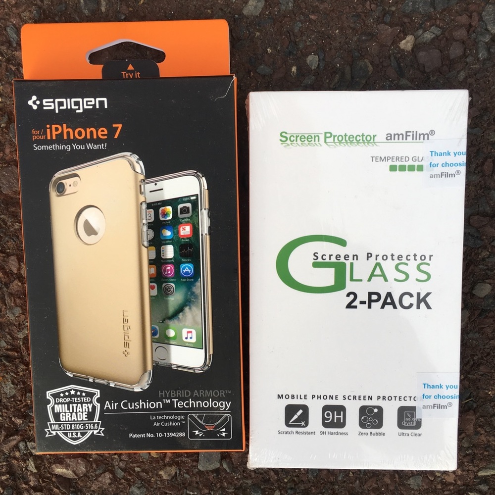 iPhone case and glass protector